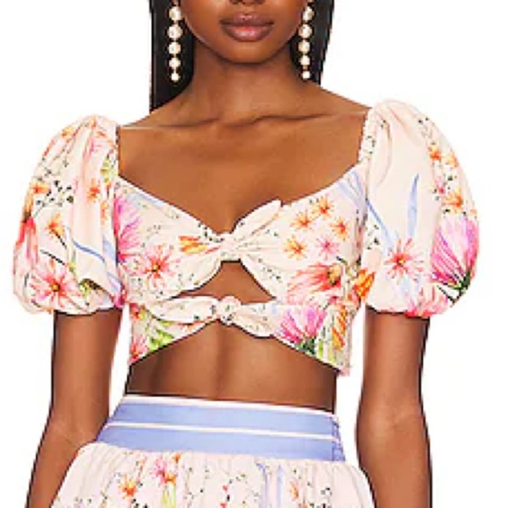 Agua Bendita x REVOLVE Bailee Top in
Cream Prairie